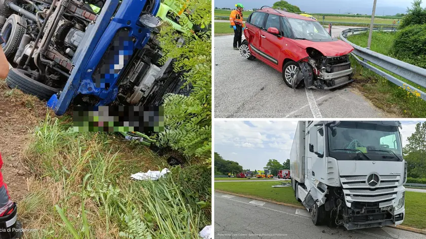 I veicoli coinvolti nell'incidente di Spilimbergo: una vittima