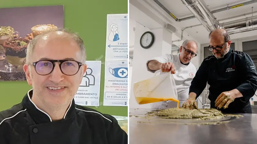 Giuseppe Gangi, a destra impegnato in una lavorazione con il fratello e socio Salvatore