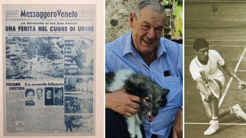 A destra il giornata del 1967, al centro Donatis oggi, a destra Donatis da giovane