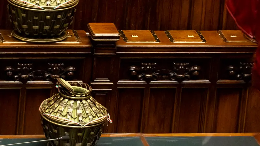 Un momento, alla Camera, della seduta comune per la votazione a scrutinio segreto per l'elezione di un giudice della Corte Costituzionale, Roma, 23 aprile 2024. ANSA / MASSIMO PERCOSSI