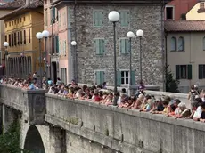 Cividale 12 Luglio 2008. Uomo tenta il suicidio buttandosi dal Ponte del Diavolo. Telefoto Copyright / Foto Agency Anteprima Udine