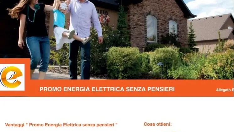 La pubblicità della promozione fatta dalla Energia Italia Srl