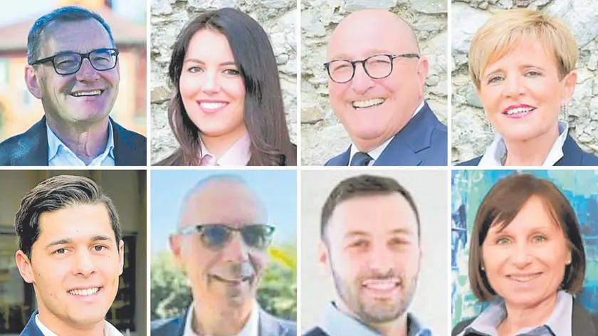 In alto da sinistra: Giovanni Cucci, Giulia Del Fabbro, Marcello Caravaggi e Ornella Comuzzo. In basso: Alessandro Barbiero, Paolo Morandini, Andrea Martini e Giovanna Mauro ,