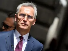 Nato Secretary General Jens Stoltenberg leaves Chigi palace after a meeting with Italian Prime Minister Giorgia Meloni (not pictured), Rome, Italy, 08 May 2024. ANSA/ETTORE FERRARI