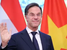 epa10953771 Netherlands Prime Minister Mark Rutte poses for a photo at the Government Office in Hanoi, Vietnam, 02 November 2023. Rutte is on an official visit to Vietnam from 01 to 02 November 2023. EPA/LUONG THAI LINH