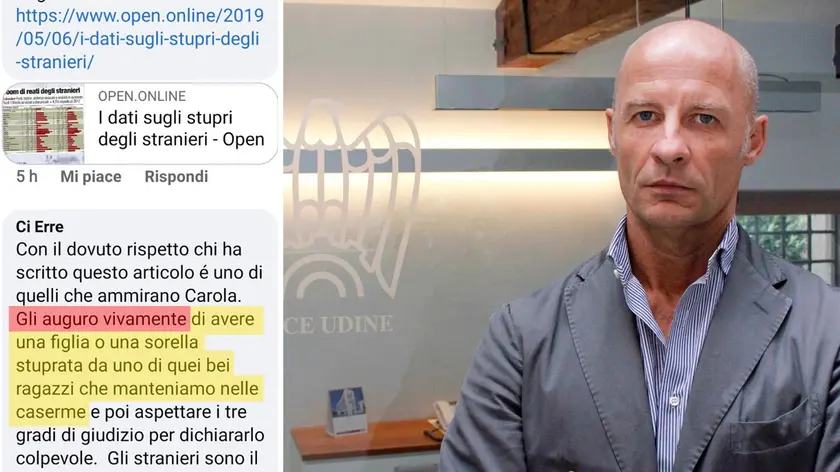 Il commento su Facebook postato da Ci Erre, Roberto Contessi (a destra)