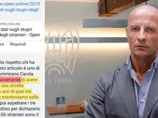 Il commento su Facebook postato da Ci Erre, Roberto Contessi (a destra)