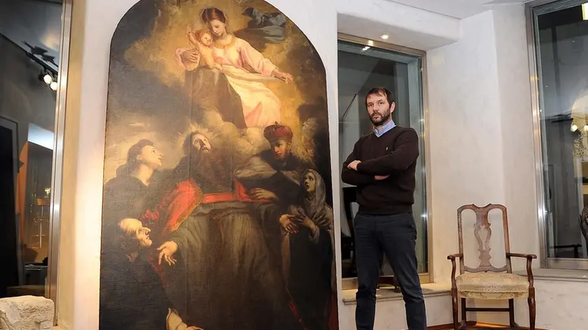 Udine 15 dicembre 2015. Quadro di grandi dimensioni dall' antiquario Copetti. Petrussi Foto Press - Diego Petrussi
