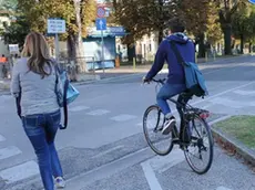 Udine 22 Settembre 2016. Pista ciclabile Viale Ledara Piazzale Cavedalis. Petrussi Foto Press / Diego Petrussi