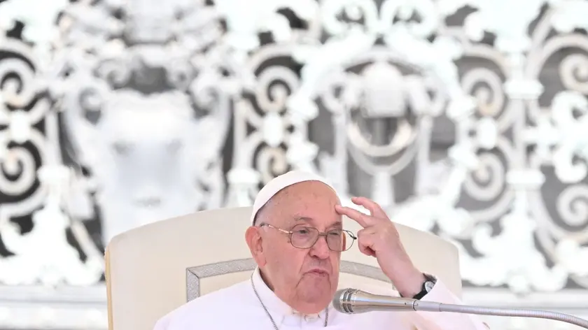 Pope Francis as he leads his Wednesday general audience in Saint Peter’s Square at the Vatican, 12 June 2024. ANSA/CLAUDIO PERI