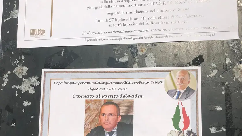 Uno degli annunci funebri apparsi a Codroipo