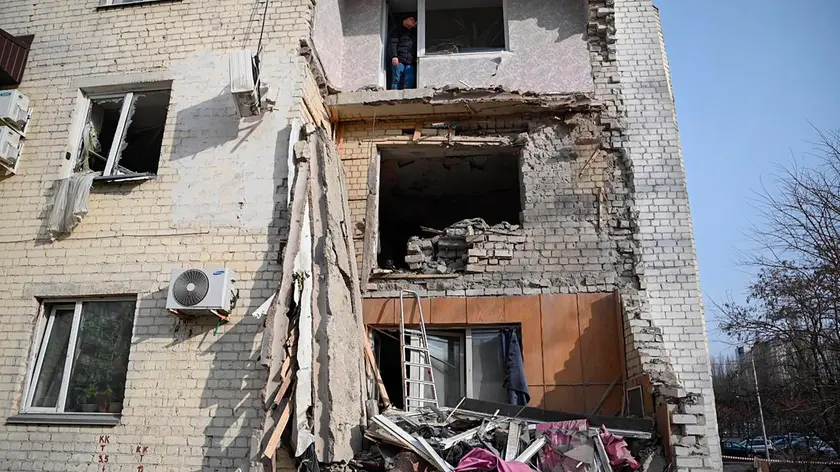 epa11238524 ?A handout photo made available on the Governor of the Belgorod Region Vyacheslav Gladkov's telegram channel, shows destruction following the shelling in downtown Belgorod (650? km from Moscow), Russia, 23 March 2024. According to the governor, as a result of the Ukrainian air attack, one person was killed and several others were injured. Damage was reported in 69 apartments in 14 buildings, in four private residential buildings and three business entities. Eight cars and one passenger bus were also damaged, according to the governor. EPA/BELGOROD GOVERNOR VYACHESLAV GLADKOV TELEGRAMM CHANNEL/HANDOUT HANDOUT EDITORIAL USE ONLY/NO SALES HANDOUT EDITORIAL USE ONLY/NO SALES