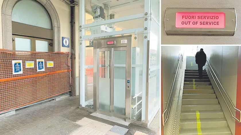 Gli ascensori “fuori servizio” alla stazione ferroviaria di Udine