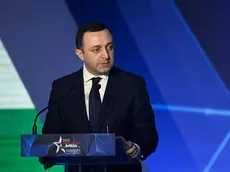 epa10607883 Georgian Prime Minister, Irakli Garibashvili, addresses the opening session of the Conservative Political Action Conference (CPAC) Hungary, in Budapest, Hungary, 04 May 2023. The two-day CPAC meeting organized by the Center for Fundamental Rights of Hungary features some 60 prestigious foreign speakers from 20 countries and five continents. EPA/Szilard Koszticsak HUNGARY OUT