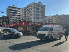 epa11609839 An ambulance moves along the road after an incident involving Hezbollah members’ wireless devices in Dahieh, Beirut, south Lebanon, 17 September 2024. According to Lebanon’s state news agency, several ‘wireless communication devices (pagers) were detonated using advanced technology.’ Several people with various injuries have been arriving at Lebanese hospitals, according to the Lebanese Public Health Emergency Operations Center of the Ministry of Public Health. EPA/WAEL HAMZEH