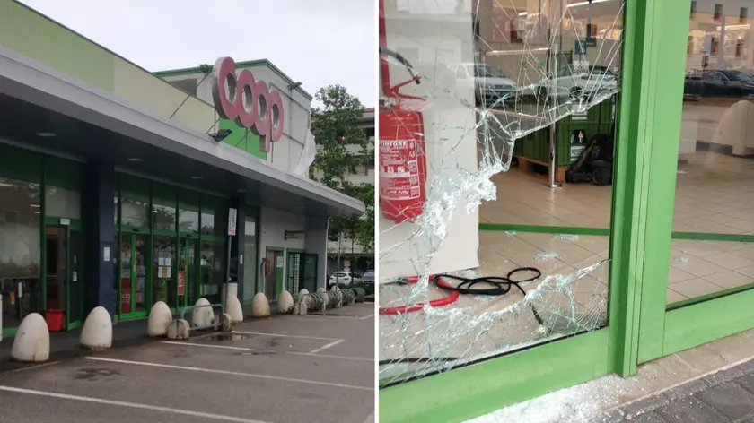 L'uomo, dopo aver sfondato una vetrata, si è aggirato per diversi minuti nella Coop di Codroipo