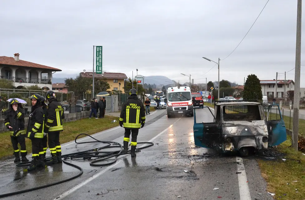 San Daniele del Friuli 09 gennaio 2016 incidente © Petrussi Foto Press -Turco Massimo