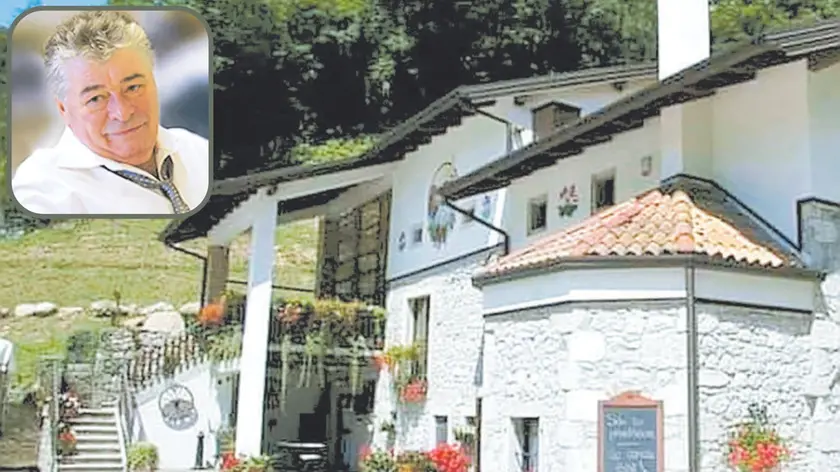 Il ristorante “Ai Mulinârs” a Clauzetto e, nel riquadro, Ottavio Moruzzi