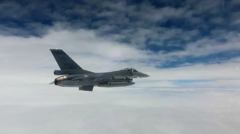 epa11365466 A handout photo taken 23/24 May 2024 made available by the Taiwan Ministry of National Defense on 24 May 2024, shows Taiwan’s F-16 fighter jets being dispatched at an undisclosed location around the airspace of Taiwan. According to Chinese state media Xinhua, 'the Eastern Theater Command of the Chinese People's Liberation Army (PLA) started a two-day joint military drills surrounding the island of Taiwan on 23 May'. Taiwan's Defense Ministry stated on 23 May that China was engaging in 'irrational provocation' by encircling Taiwan with its ongoing military exercises, just days after President William Lai's inauguration. EPA/TAIWAN DEFENSE MINISTRY / HANDOUT MANDATORY CREDIT HANDOUT EDITORIAL USE ONLY/NO SALES HANDOUT EDITORIAL USE ONLY/NO SALES