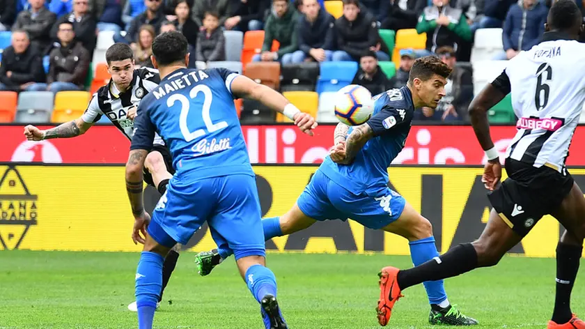 Udine, 07 aprile 2019 Calcio Serie A 2018/2019 Udinese vs Empoli Nella foto Rodrigo De Paul, goal. © Foto Petrussi / Ferraro Simone