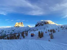 Col Gallina, in zona Passo Falzarego, dove dal 7 novembre, entra in funzione il primo impianto di risalita, Cortina d'Ampezzo, 6 novembre 2021. ANSA