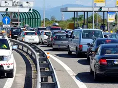 Palmanova 24 Agosto 2013. Traffico code e deviazioni sul tatto autostradale Udine Sud - Palmanova. Telefoto Copyright Petrussi Foto Press