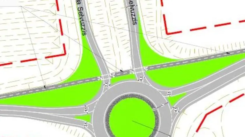 Il secondo lotto prevede anche la realizzazione di una rotonda all’incrocio tra via Selvuzzis e via Lumignacco