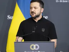epa11415118 Ukrainian President Volodymyr Zelensky speaks during the closing Media conference during the Summit on peace in Ukraine in Stansstad near Lucerne, Switzerland, 16 June 2024. International heads of state gather on 15 and 16 June at the Buergenstock Resort in central Switzerland for the two-day Summit on Peace in Ukraine. EPA/ALESSANDRO DELLA VALLE / POOL EDITORIAL USE ONLY