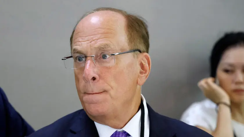 epa10705260 CEO of BlackRock Larry Fink takes part in a round table discussion during the New Global Financial Pact Summit at the Palais Brogniart in Paris, France, 22 June 2023. World leaders, heads of international organizations and activists are gathering in Paris for a two-day summit aimed at seeking better responses to tackle poverty and climate change issues by reshaping the global financial system. EPA/LUDOVIC MARIN / POOL MAXPPP OUT