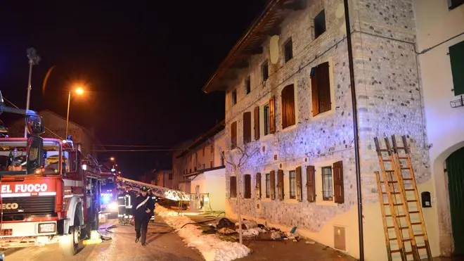 Turrida di Sedegliano 14 febbraio 2013 incendio abitazione Copyright Petrussi Foto Press /turco