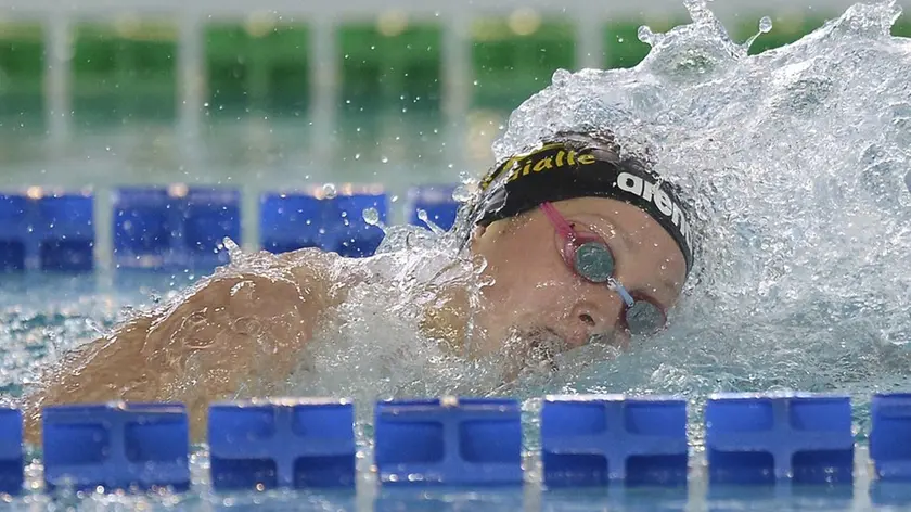 Foto LaPresse - Fabio Ferrari.14/04/2015 Riccione ( Italia).Sport Nuoto.Campionati Italiani Assoluti Primaverili di nuoto - Stadio del Nuoto di Riccione..Nella foto:Alice Mizzau Finale A 400m Stile Libero , qualificata ai Modiali di Kazan..Photo LaPresse - Fabio Ferrari.14 April 2015 Riccione ( Italy).Sport .Italy's spring swimming championship.In the pic:Federica Pellegrini