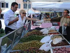 Udine 31 Agosto 2013. Mercatino in Piazza delle Erbe. Telefoto Petrussi Foto Press / Diego Petrussi