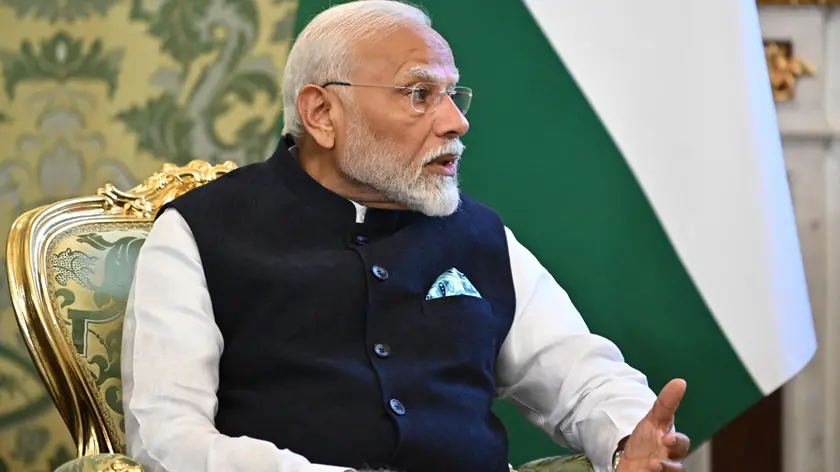 epa11467970 Indian Prime Minister Narendra Modi during his meeting with Russian President Putin at the Kremlin in Moscow, Russia, 09 July 2024. Narendra Modi is on his two days official visit to Russia. EPA/SERGEI BOBYLYOV / SPUTNIK / KREMLIN POOL / POOL MANDATORY CREDIT