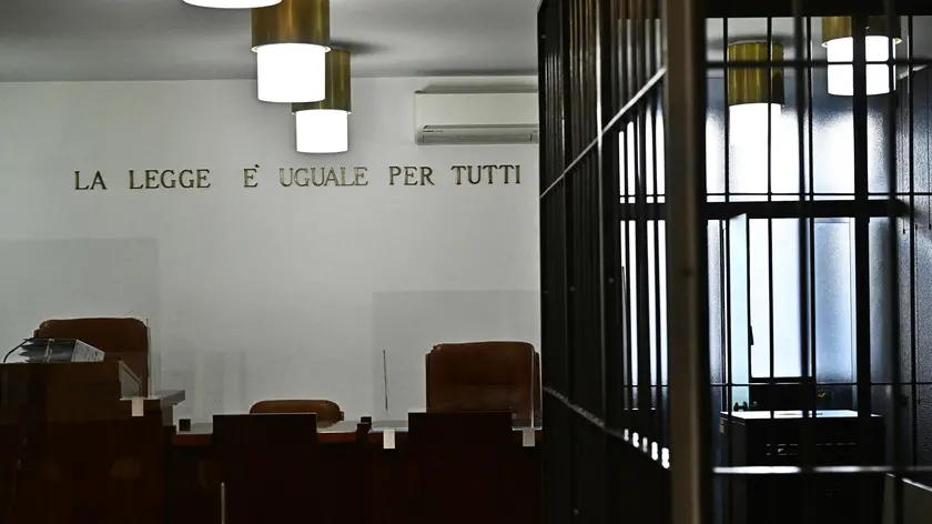 L'aula del Tribunale per l'udienza preliminare a porte chiuse per l'omicidio di Alice Scagni. Genova, 04 aprile 2023. (simbolica, simboliche, generica, giustizia). ANSA/LUCA ZENNARO