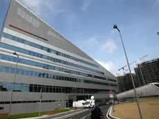 Il palazzo in via Aldo Rossi a Milano, nella zona del Portello, che ospita la nuova sede dell'Ac Milan: "Casa Milan" presentata il 2 aprile 2014 alla stampa. ANSA / MATTEO BAZZI