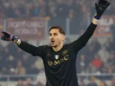 Napoli's Alex Meret during the Italian Serie A soccer match between AS Roma and SSC Napoli at the Olimpico stadium in Rome, Italy, 23 December 2023. ANSA/FABIO FRUSTACI