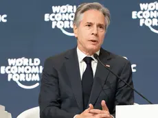 epa11308557 A handout photo made available by the World Economic Forum shows US Secretary of State Antony Blinken speaking at a conversation session during the World Economic Forum Special Meeting on Global Collaboration, Growth and Energy for Development, in Riyadh, Saudi Arabia, 29 April 2024. EPA/Deepu Das / HANDOUT HANDOUT EDITORIAL USE ONLY/NO SALES HANDOUT EDITORIAL USE ONLY/NO SALES
