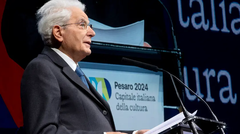 Pesaro - Il Presidente della Repubblica Sergio Mattarella in occasione dell'intervento alla cerimonia d’inaugurazione di Pesaro capitale italiana della cultura 2024 , oggi 20 gennaio 2024. (Foto di Paolo Giandotti - Ufficio per la Stampa e la Comunicazione della Presidenza della Repubblica)