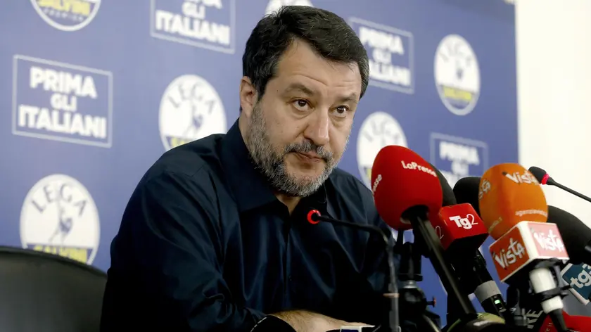 Italy's League party leader and deputy prime minister Matteo Salvini holds a press conference about the outcome of the european elections, in Milan, northern Italy, 10 June 2024. ANSA/MOURAD BALTI TOUATI
