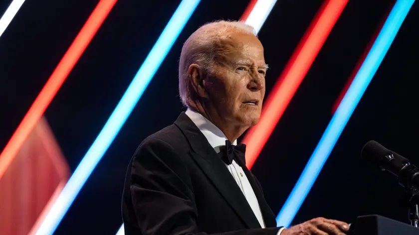 epa11605073 US President Joe Biden speaks during the 2024 Phoenix Awards Dinner in Washington, DC, USA, 14 September 2024. The dinner, hosted by the Congressional Black Caucus (CBC) and the Congressional Black Caucus Foundation (CBCF), honors the work done by the two groups to uphold democratic norms and institutions and chart a pathway for progress for Black Americans. EPA/Kent Nishimura / POOL