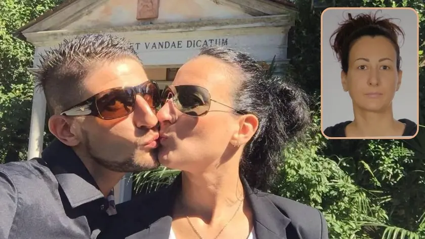Moira Costariol con il marito Eddy Salviato e in un primo piano