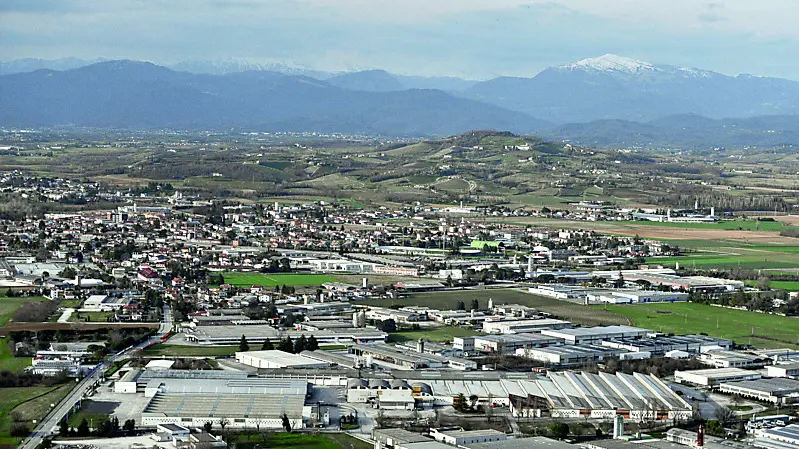 Una veduta aerea del distretto della sedia, l’area sulla quale è stata realizzata la ricerca di Angela Zolli