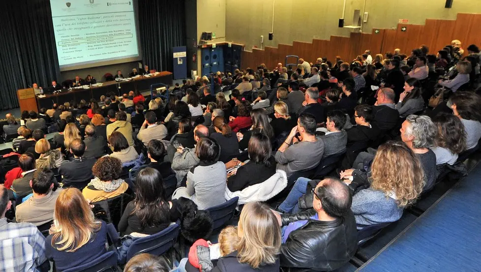 Udine 04 novembre 2016 Istituto Malignani, incontro con le forze dell'ordine sul cyberbullismo. Copyright Foto Petrussi / Ferraro Simone