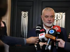 epa11038162 A handout photo made available by the Iranian foreign ministry office shows Hamas leader Ismail Haniyeh speaking to media in Doha, Qatar, 20 December 2023. Haniyeh met earlier with Iranian Foreign Minister Hossein Amir-Abdoulahian, who is visiting Qatar for the fourth time since the beginning of the Hamas-Israel conflict. EPA/IRANIAN FOREIGN MINISTRY HANDOUT HANDOUT EDITORIAL USE ONLY/NO SALES HANDOUT EDITORIAL USE ONLY/NO SALES