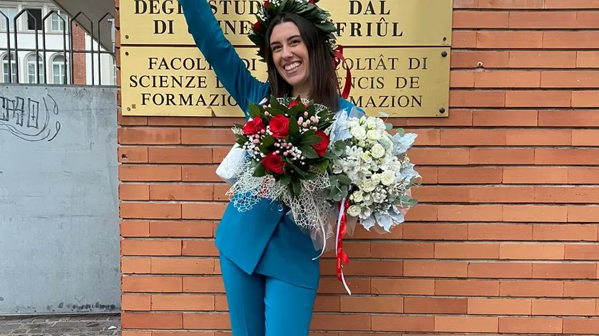 Cristina Simionato il giorno della laurea in scienze della formazione