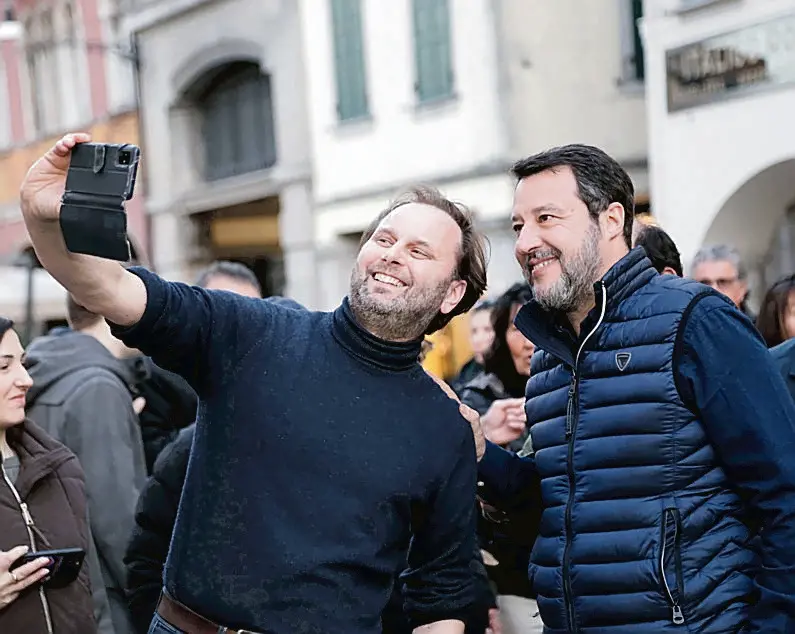 Udine 10 Aprile 2023. Salvini in citta'. © Foto Petrussi