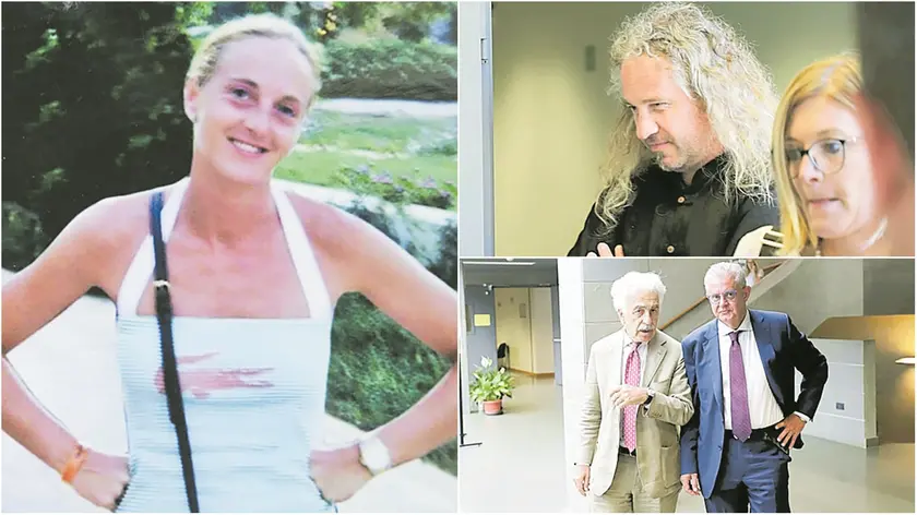 Tatiana Tulissi, uccisa l’11 novembre 2008, a Manzano: aveva 36 anni. A destra, Paolo Calligaris con l’avvocato Cristina Salon e, sotto, gli avvocati Alessandro Gamberini e Rino Battocletti