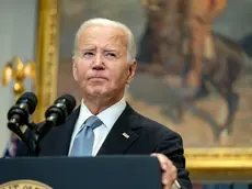 epa11478165 US President Joe Biden delivers remarks after former president Donald J. Trump was injured following a shooting at a July 13 election rally in Pennsylvania, in the Roosevelt Room of the White House in Washington, DC, USA, 14 July 2024. The attack on Saturday killed one spectator at the scene and left two others critically injured. EPA/BONNIE CASH / POOL