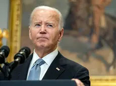 epa11478165 US President Joe Biden delivers remarks after former president Donald J. Trump was injured following a shooting at a July 13 election rally in Pennsylvania, in the Roosevelt Room of the White House in Washington, DC, USA, 14 July 2024. The attack on Saturday killed one spectator at the scene and left two others critically injured. EPA/BONNIE CASH / POOL