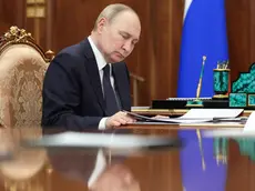 epa11381949 Russian President Vladimir Putin meets with Presidential Commissioner for Children's Rights Maria Lvova-Belova (unseen) at the Kremlin in Moscow, Russia, 31 May 2024. EPA/ALEXANDER KAZAKOV/SPUTNIK/KREMLIN POOL MANDATORY CREDIT